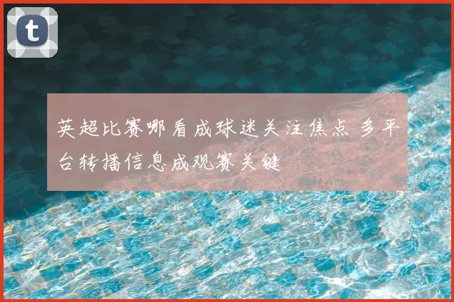 英超比赛哪看成球迷关注焦点 多平台转播信息成观赛关键