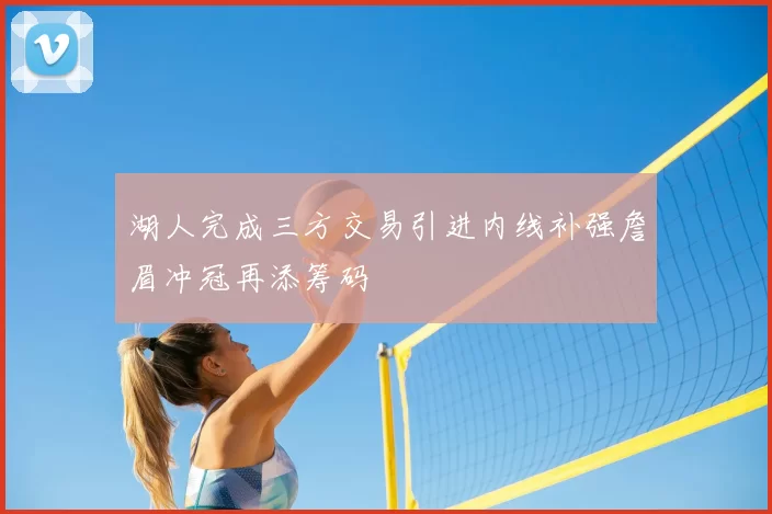 湖人完成三方交易引进内线补强詹眉冲冠再添筹码
